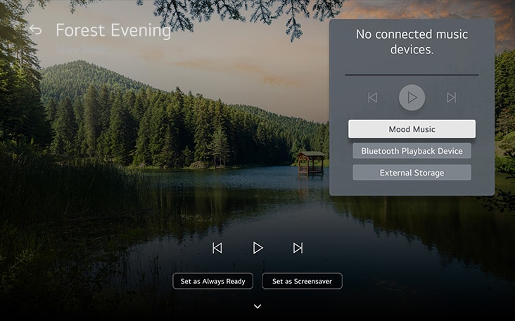 Guida dettagliata su come configurare un TV LG per riprodurre musica d’atmosfera sincronizzata con le immagini.