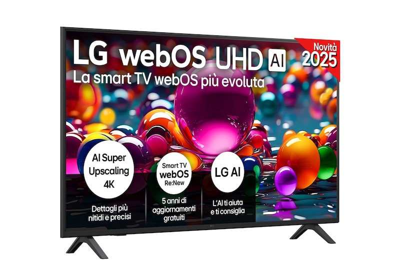 Foto frontale del TV LG AU75 {screen size}