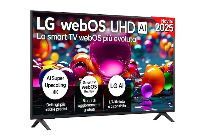 Foto frontale del TV LG AU75 {screen size}