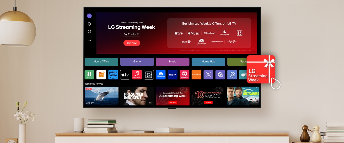 Immagine dell’app LG Streaming Week sulla LG TV che mostra come ottenerla.