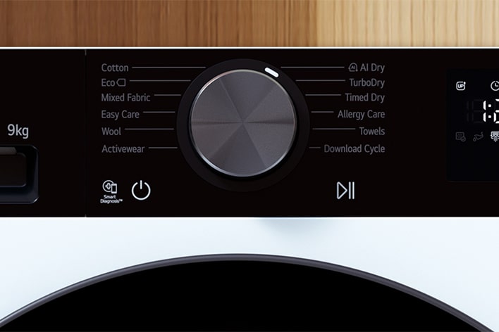 Un video che mostra l'ascigatrice LG e spiega la funzione AI Dry