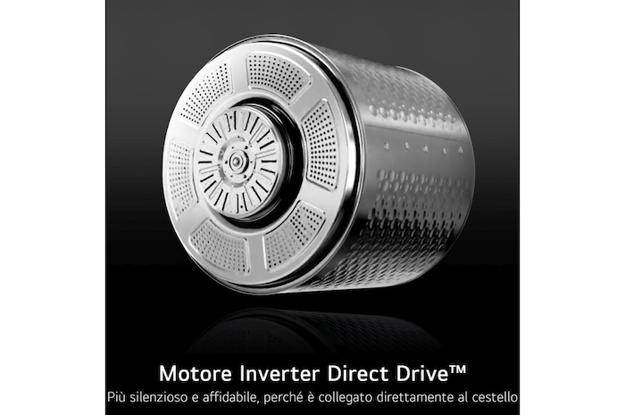 Motore Inverter Direct Drive™ LG RNX5010TWBC: collegato direttamente al cestello per massima silenziosità.