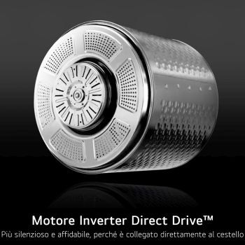 Motore Inverter Direct Drive™ LG RNX5010TWBC: collegato direttamente al cestello per massima silenziosità.