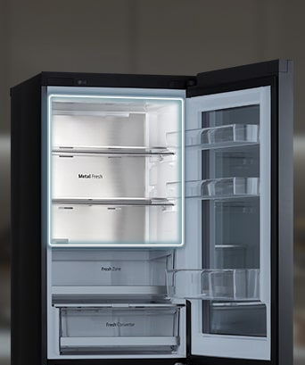 Immagine che mostra l'area Metal Fresh dentro il frigorifero