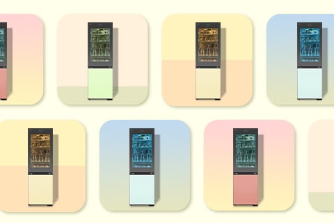 Immagine che mostra diversi colori di frigoriferi