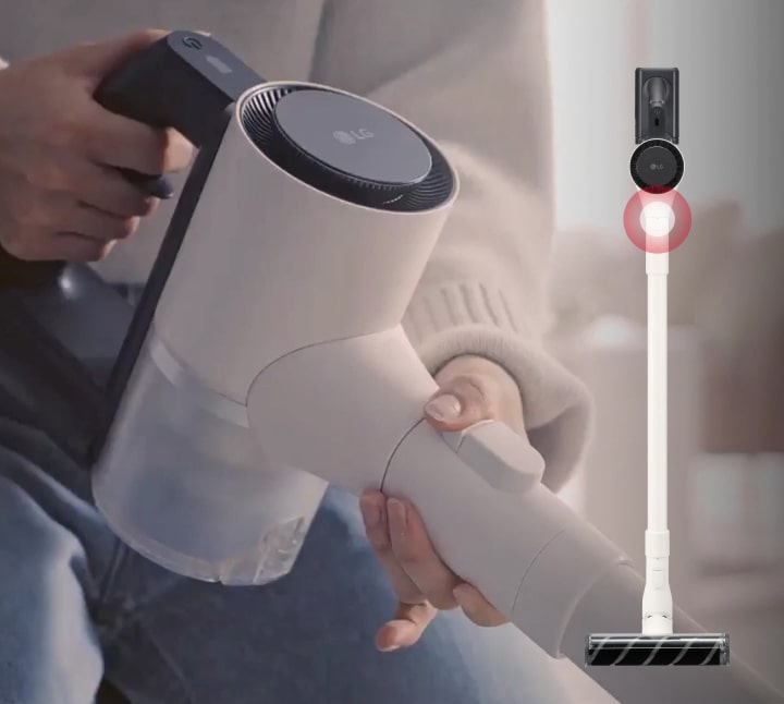 Video che mostra la lancia integrata nell'aspirapolvere.