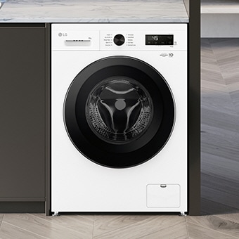 Una lavatrice incassata