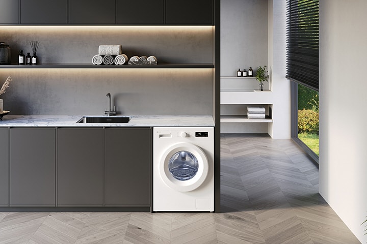 Una lavatrice in un ambiente della casa