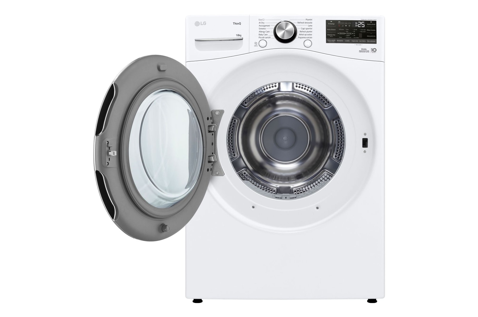 Lavatrice con oblò aperto