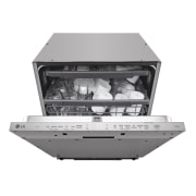 Vista frontale di Lavastoviglie a scomparsa totale | QuadWash Serie 2, Classe D 44dB | 14 coperti, EasyRack+, Wi-Fi, 3° cestello | Noble Steel DB243TX