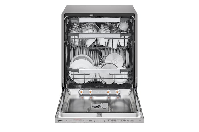 Vorderseite von Vollintegrierbarer Geschirrspüler Silber (Energieklasse A -20 %*, 43 dB, 10 Programme) mit TrueSteam & QuadWash | DB597TXS