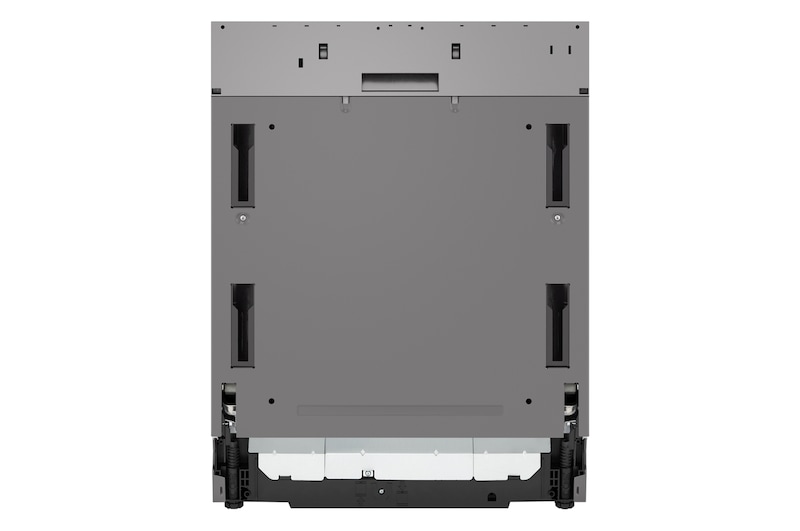 Vista frontale della lavastoviglie LG QuadWash con la porta completamente aperta