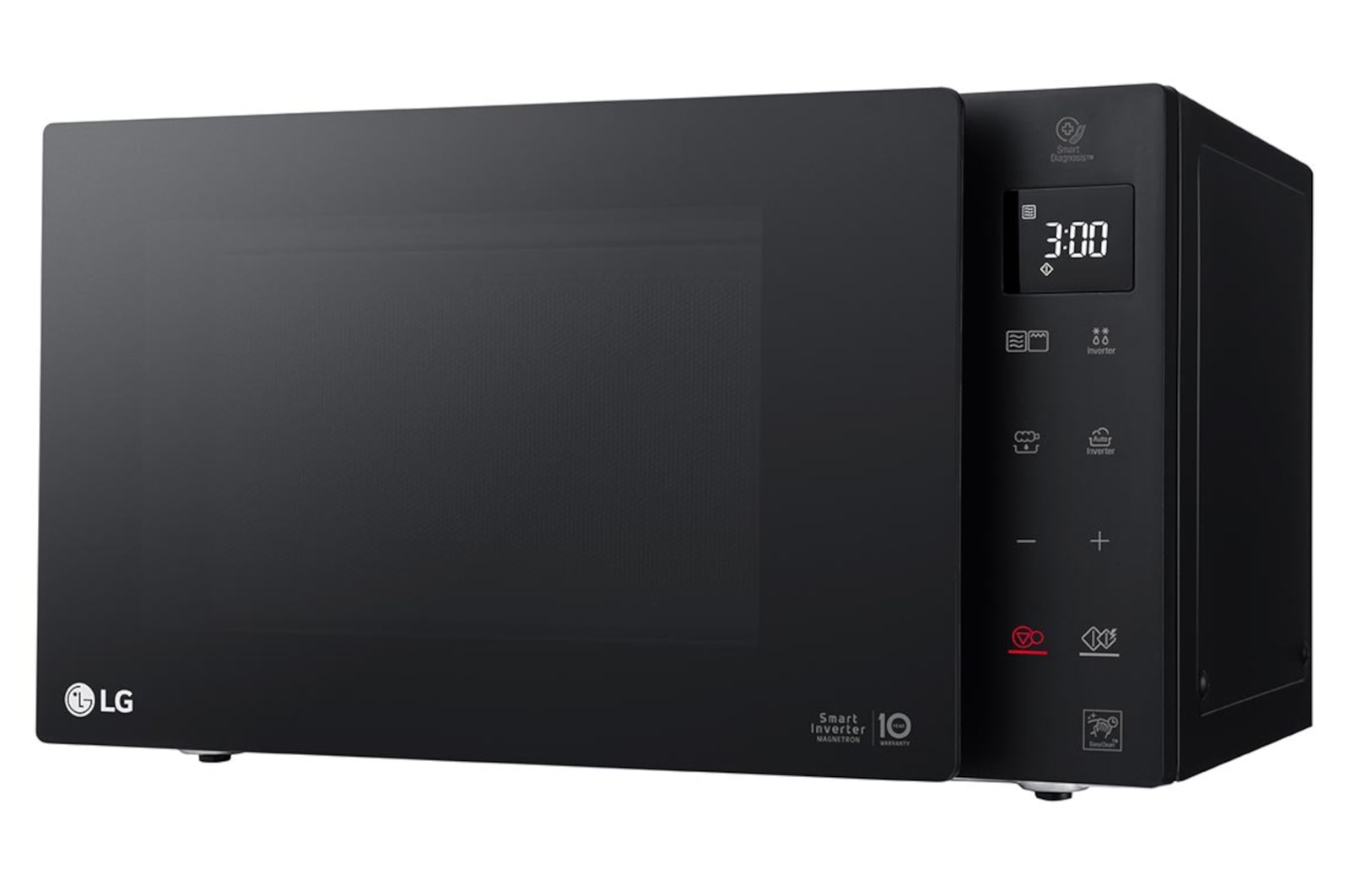 Vista da tre quarti con microonde rivolto verso sinistra