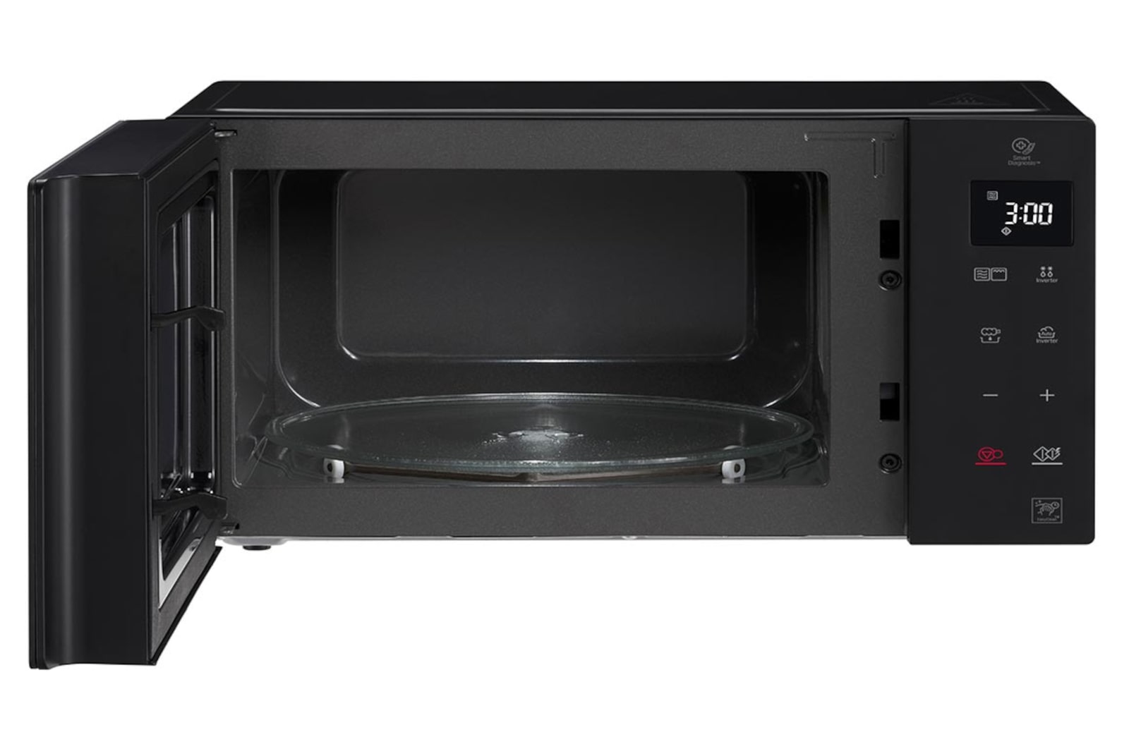 Microonde con sportello aperto