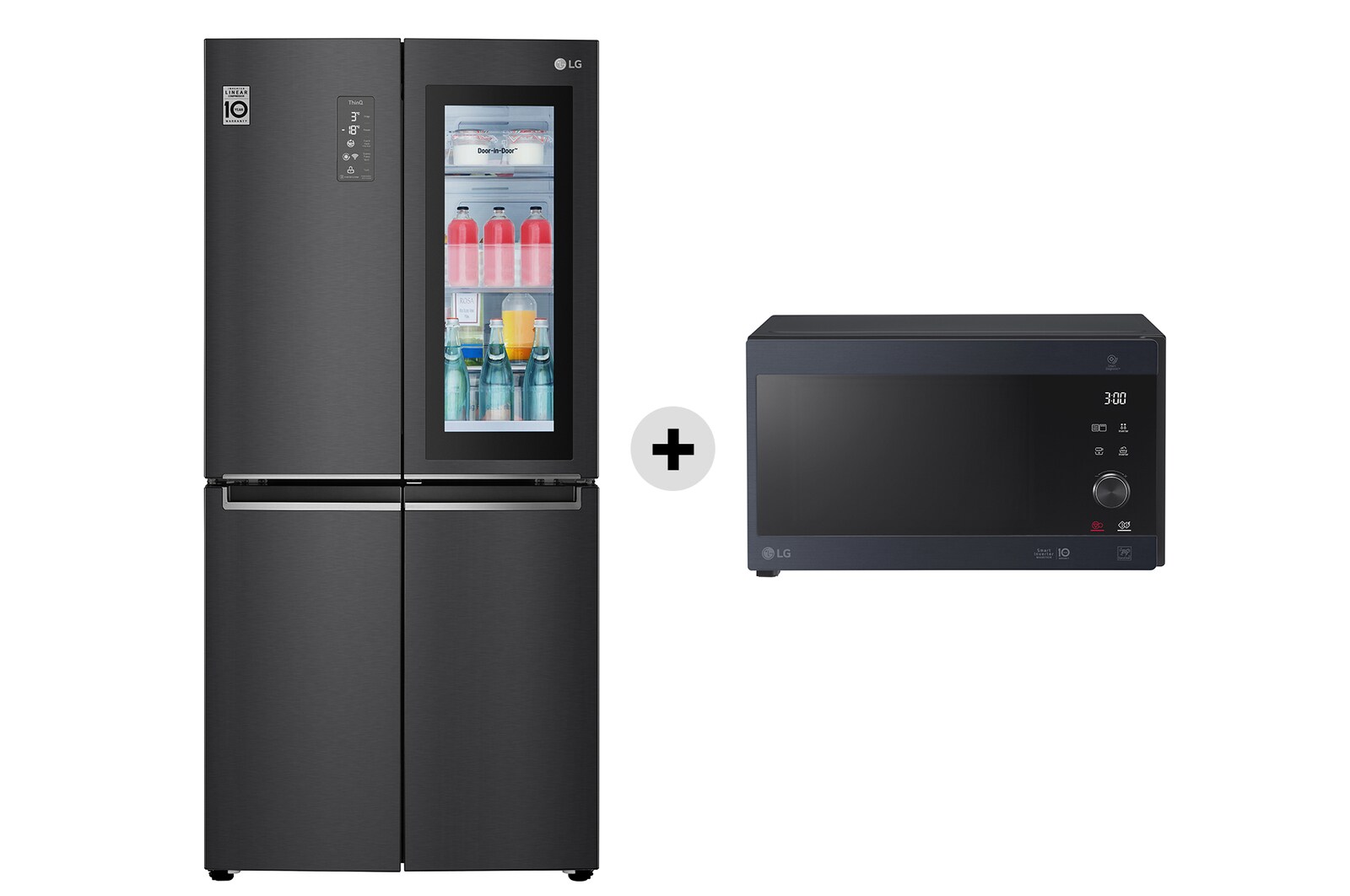 LG Offerta Kit Esclusivo: Frigorifero Multidoor Slim InstaView Door-in-Door Classe E, 530L + Microonde NeoChef 25 litri, potenza 1000W, GMQ844MC5E.MH6565