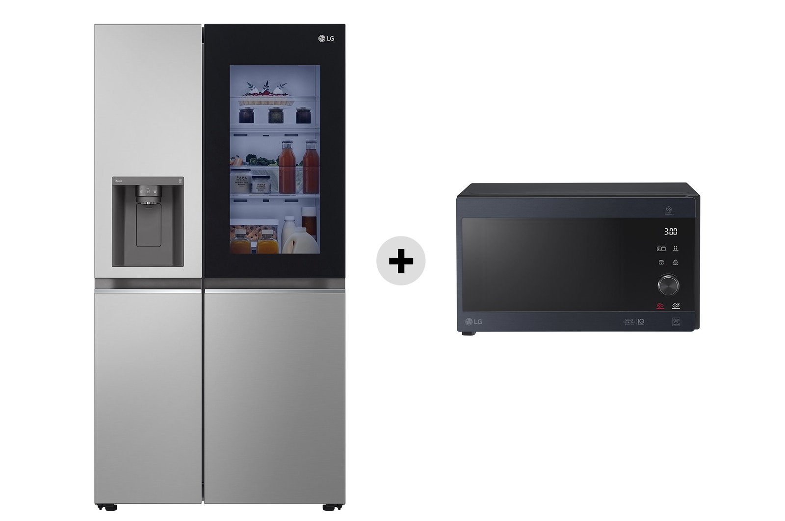 LG Offerta Kit Esclusivo: Frigorifero Side-by-Side InstaView Classe D, 635L + Microonde NeoChef 25 litri, potenza 1000W, GSGV80PYLD.MH6565