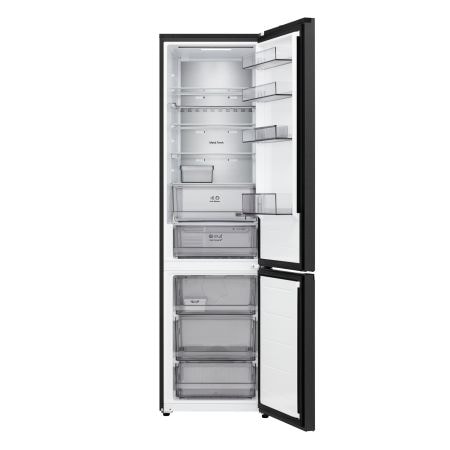 Foto frontale frigorifero LG GBBS524AEV aperto con alimenti