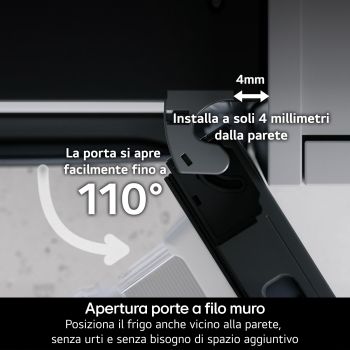 Apertura porte a filo muro frigorifero LG GBBS524AEV