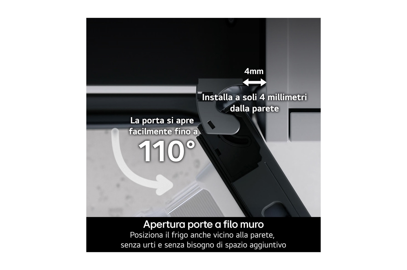 Caratterisitica aperutra a filo muro frigorifero combinato GBBSJ20EPY
