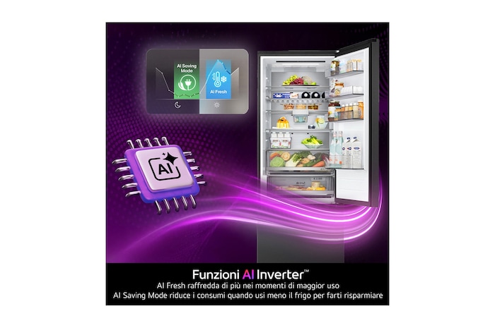 Caratterisitica AI Imverter frigorifero combinato GBBSJ20EPY