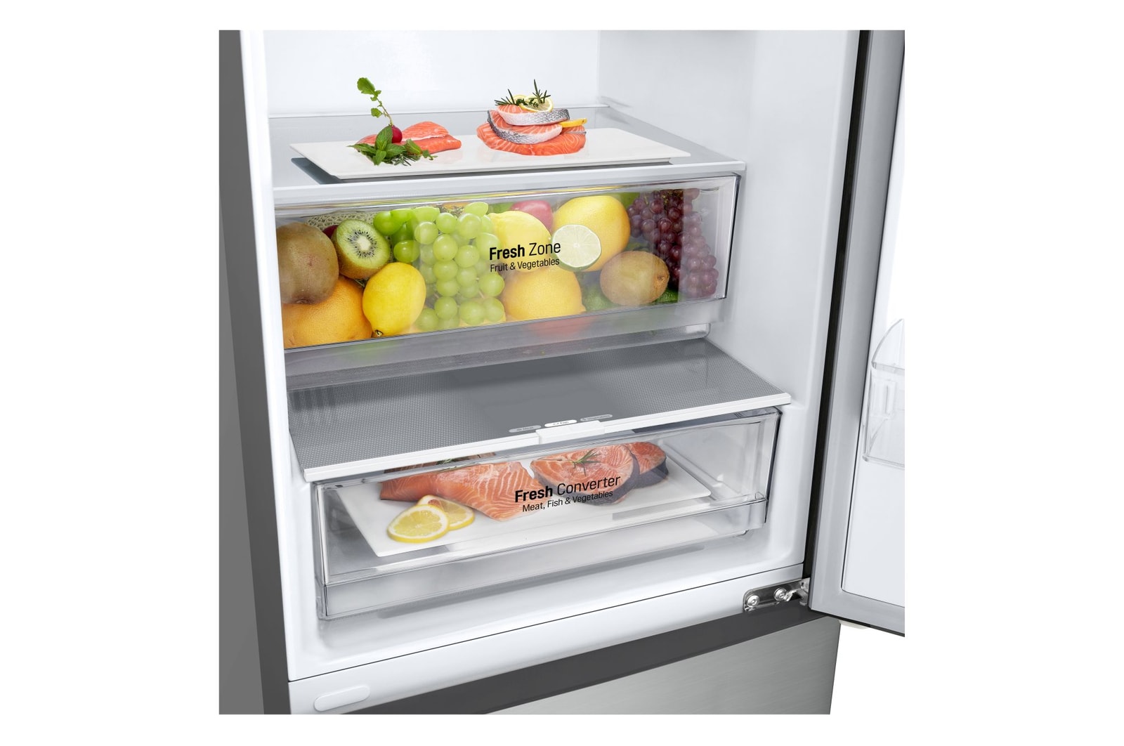 bottom view with food