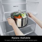 LG Frigorifero combinato | Classe B, 387L | Porte piatte, Metal Fresh, Door&Linear Cooling, Fresh Balancer & Converter | Nero, GBV7280BEV