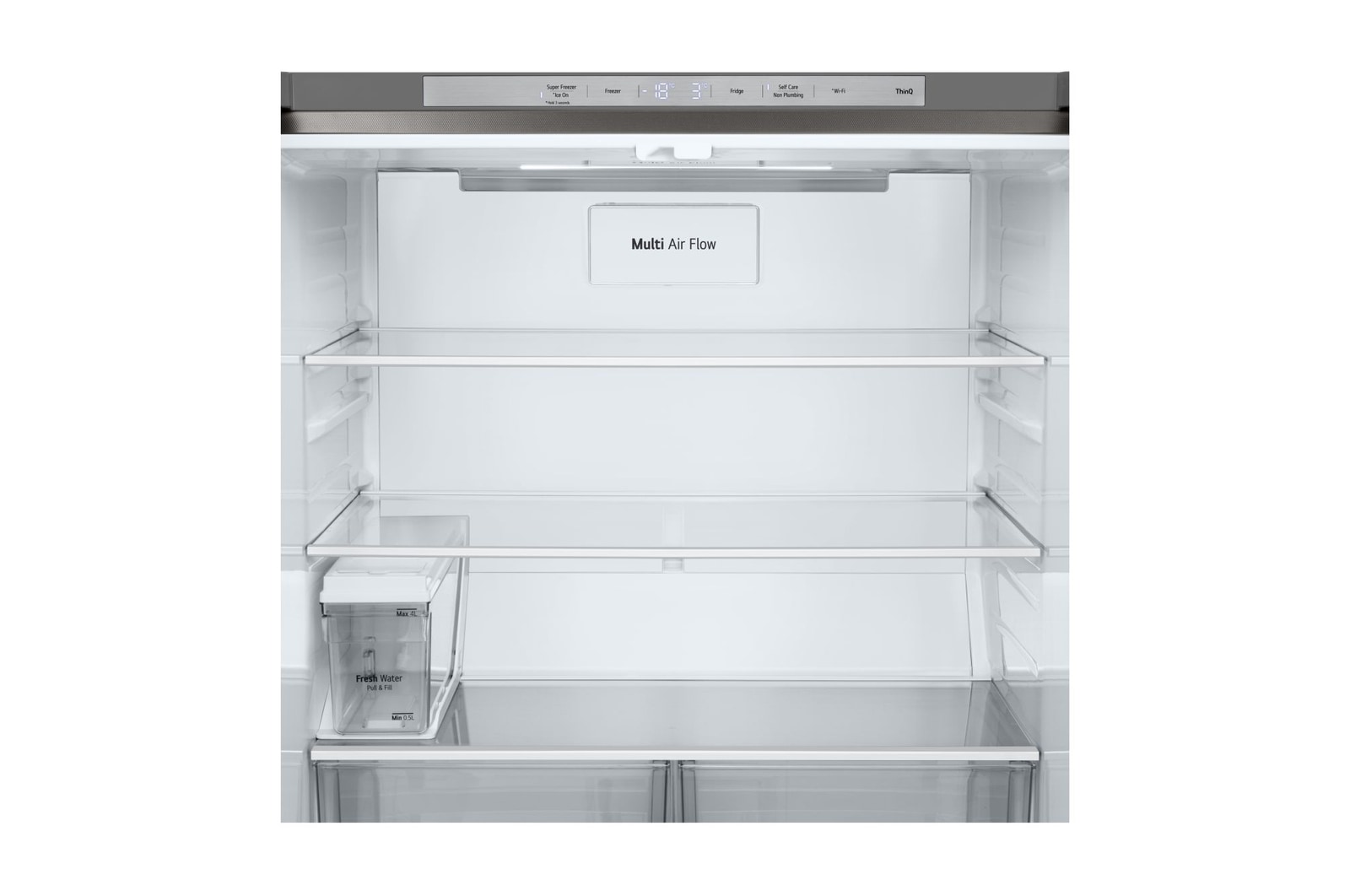 Dettaglio ripiani del freezer