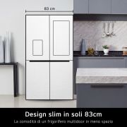 LG Frigorifero Multidoor Slim InstaView Door-in-Door | Classe E, 530L | Wi-Fi, Door & Linear Cooling, No frost | Nero, GMQ844MC5E