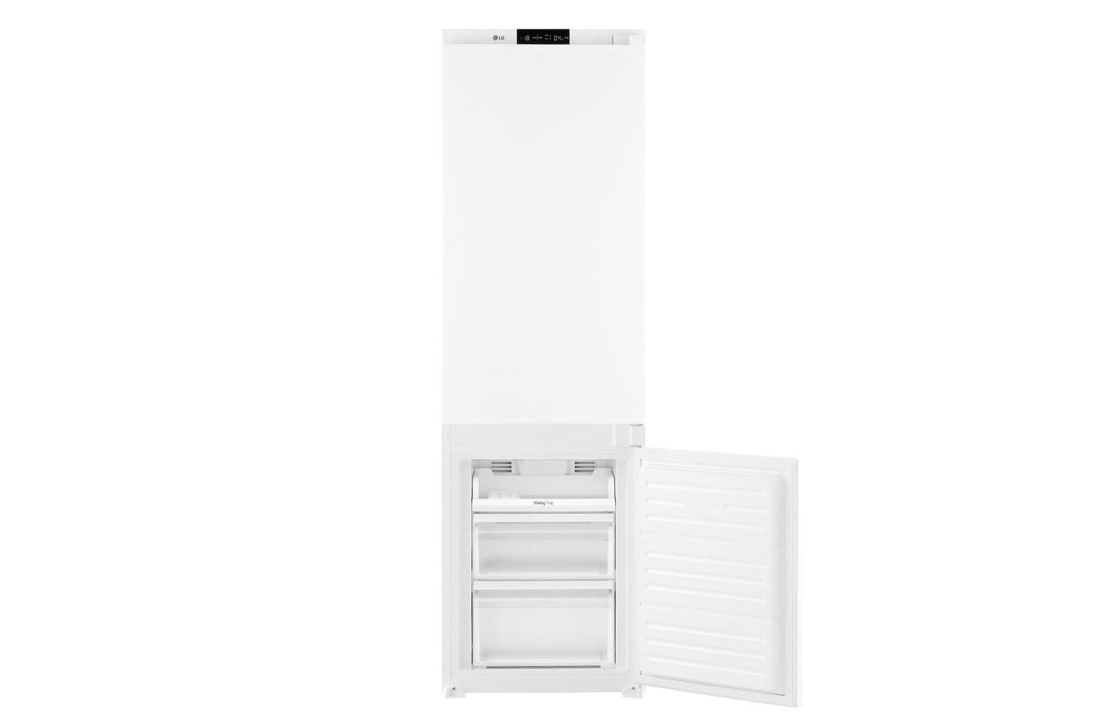 Frigorifero vuoto con porta del freezer aperta