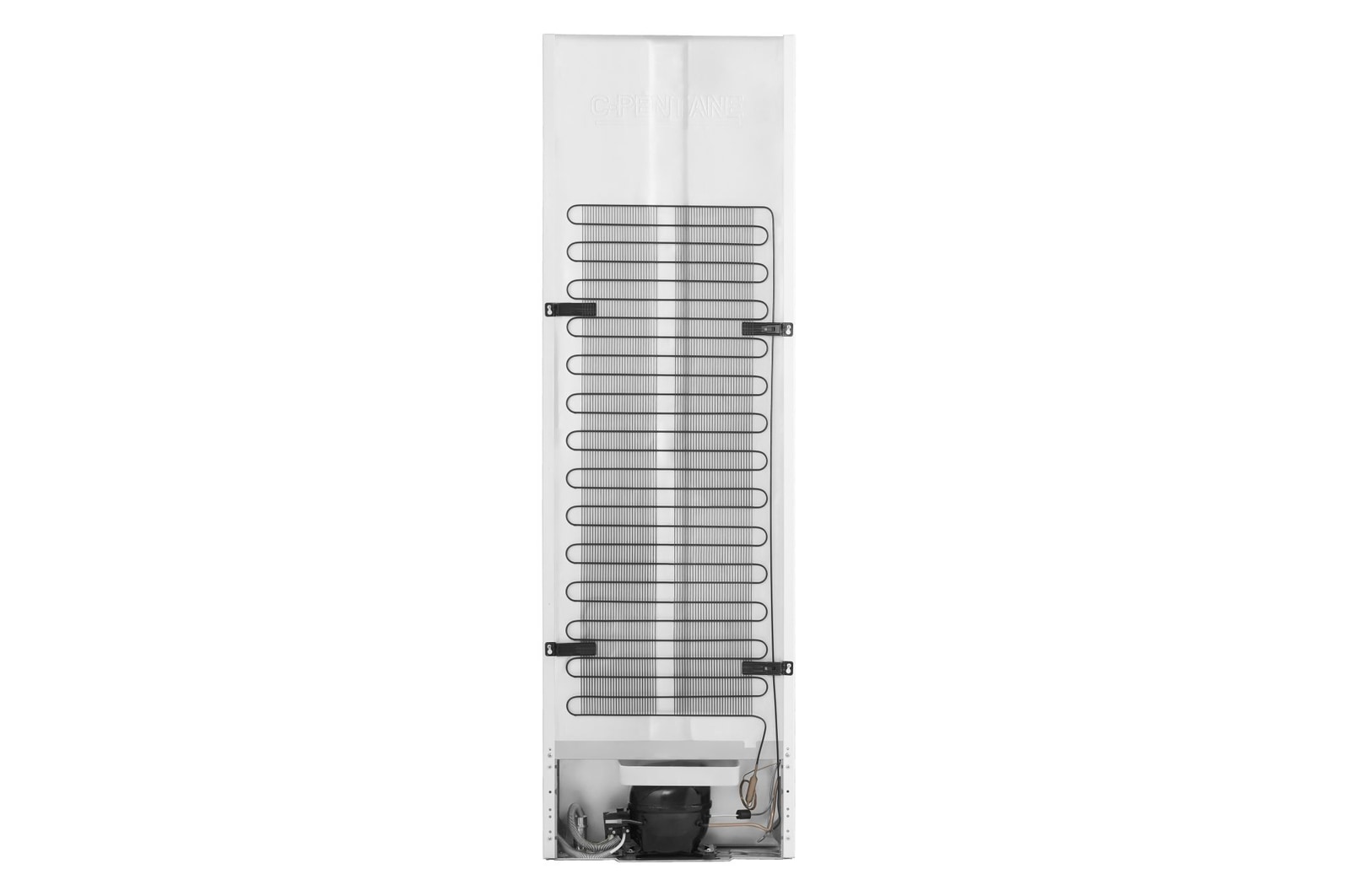 Frigorifero vuoto con porta del frigorifero aperta