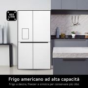 LG Frigorifero Side-by-Side | Classe E, 655L | Door & Linear Cooling, No frost, Compressore Lineare Inverter | Inox, GSBV70PZTE