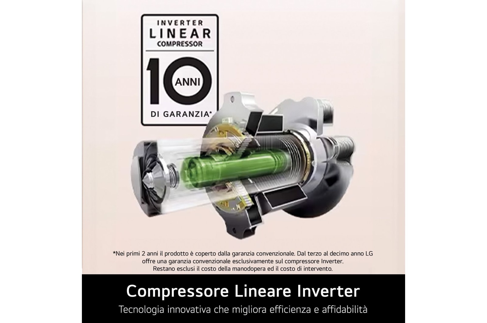 LG Frigorifero Side-by-Side | Classe E, 655L | Door & Linear Cooling, No frost, Compressore Lineare Inverter | Inox, GSBV70PZTE