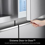 LG Frigorifero Side-by-Side Door-in-Door | Classe E, 635L | Wi-Fi, Dispenser senza allaccio, UVnano, No frost | Inox, GSJV91PZAE