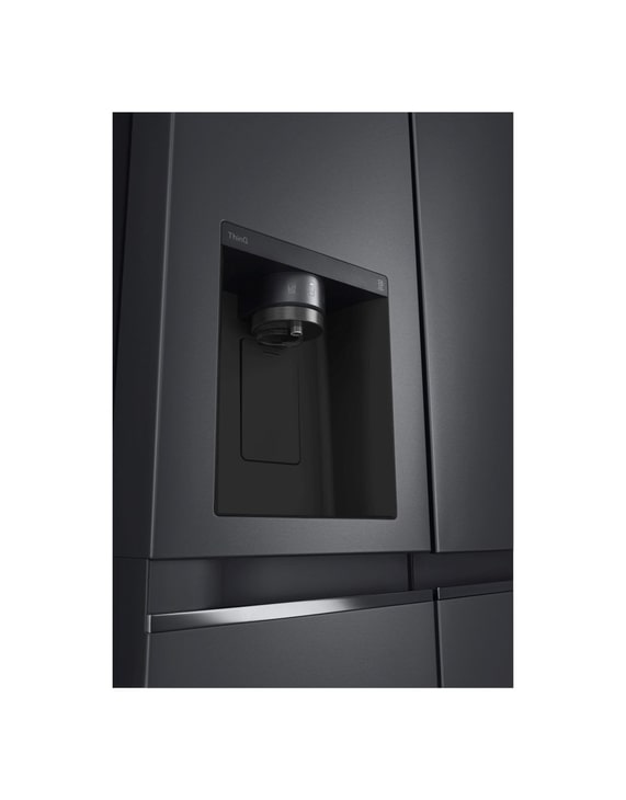 LG Frigorifero Side-by-Side | Classe D, 635L | Wi-Fi, Dispenser acqua e ghiaccio senza allaccio, Smart Diagnosis,No frost | Nero, GSLV71MCTD