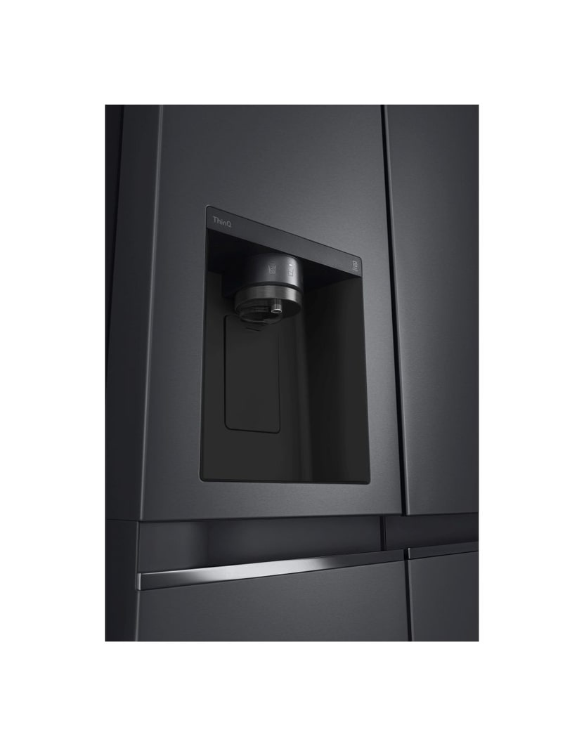 LG Frigorifero Side-by-Side | Classe D, 635L | Wi-Fi, Dispenser acqua e ghiaccio senza allaccio, Smart Diagnosis,No frost | Nero, GSLV71MCTD
