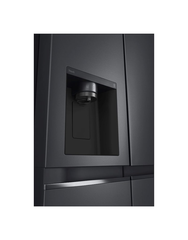 LG Frigorifero Side-by-Side | Classe D, 635L | Wi-Fi, Dispenser acqua e ghiaccio senza allaccio, Smart Diagnosis,No frost | Nero, GSLV71MCTD