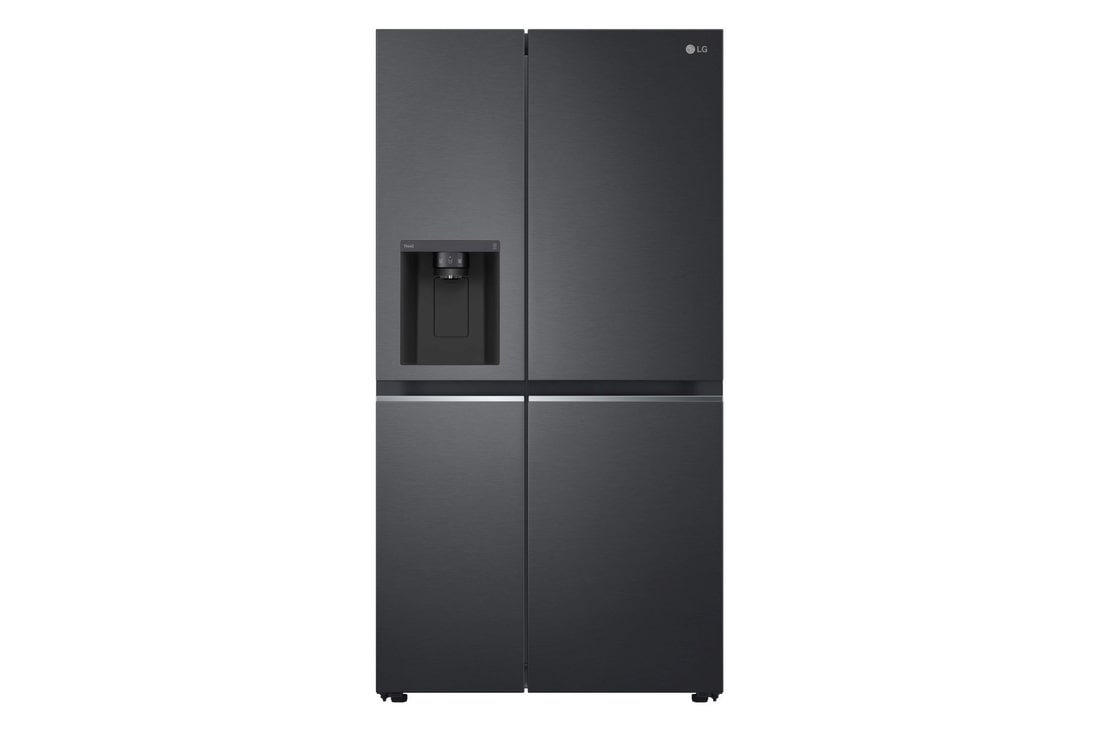 LG Frigorifero Side-by-Side | Classe D, 635L | Wi-Fi, Dispenser acqua e ghiaccio senza allaccio, Smart Diagnosis,No frost | Nero, GSLV71MCTD