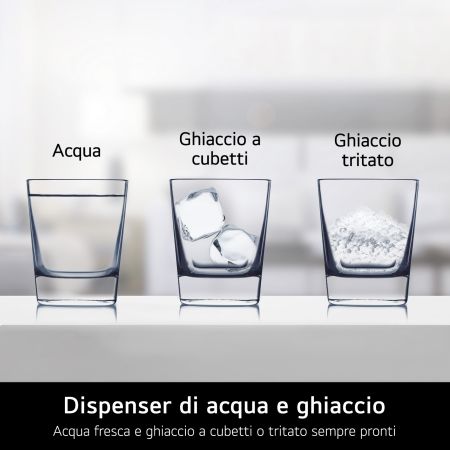 LG Frigorifero Side-by-Side | Classe D, 635L | Wi-Fi, Dispenser acqua e ghiaccio senza allaccio, Smart Diagnosis,No frost | Nero, GSLV71MCTD