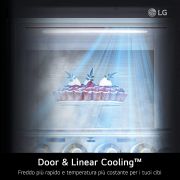 LG Frigorifero Side-by-Side InstaView Door-in-Door | Classe E, 635L | Wi-Fi, Dispenser con allaccio, No frost | Inox, GSXV80PZLE