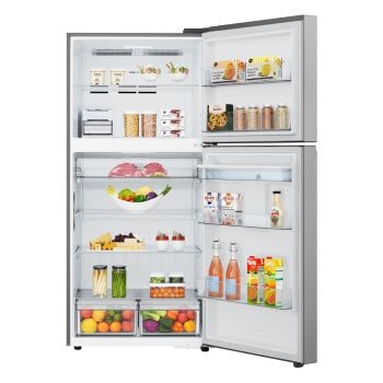 Foto del frigorifero LG GTFV61PYBQD con alimenti e bevande