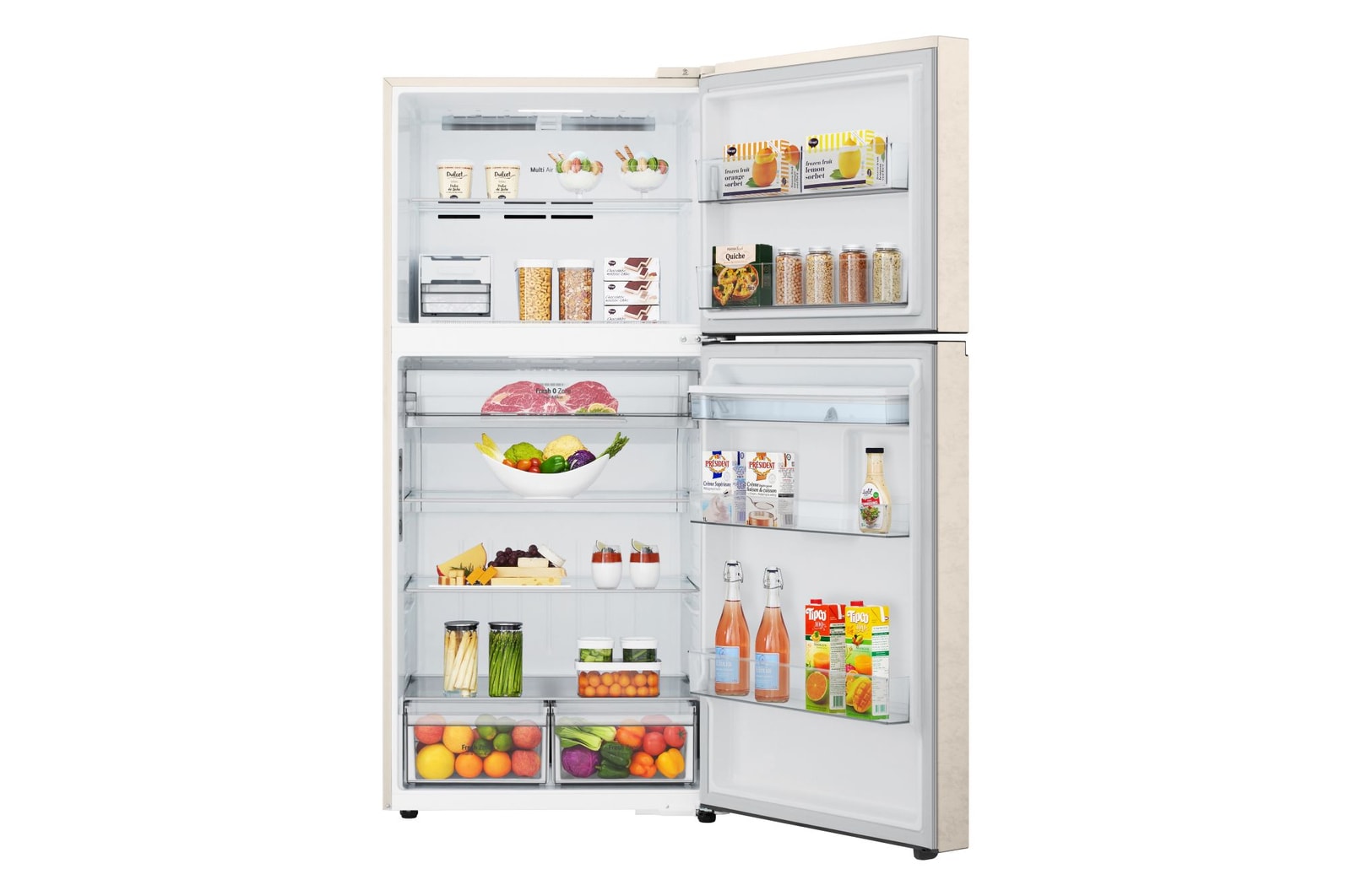 Foto del frigorifero LG GTFV61SEBQD con alimenti e bevande