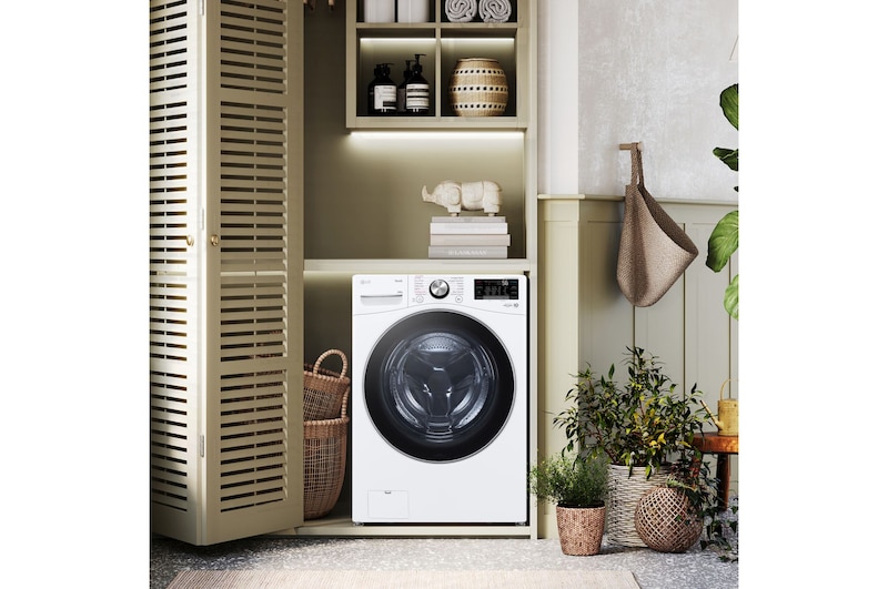 Immagine ambientata con lavatrice in un ambiente domestico