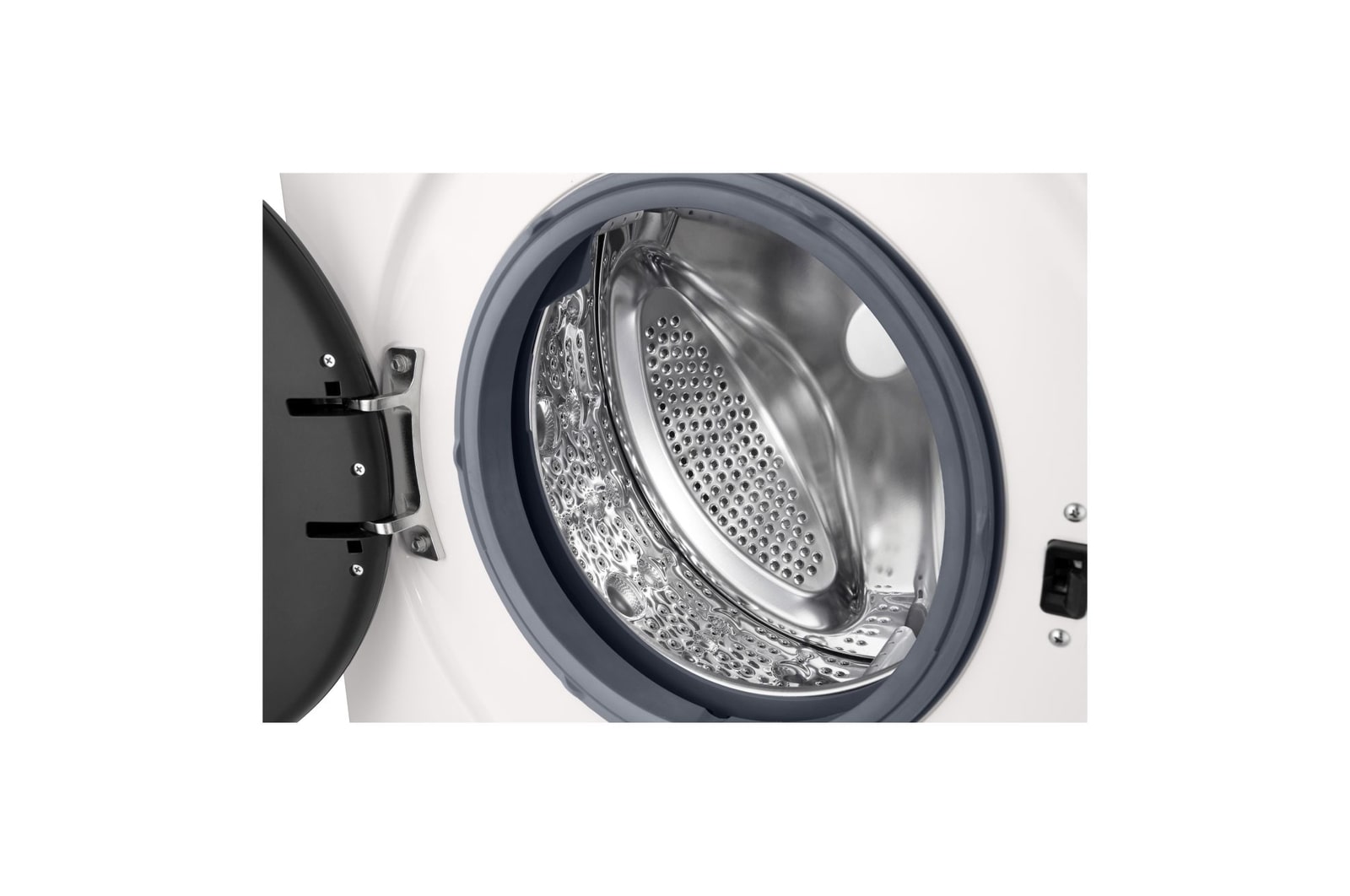 Dettaglio interno del cestello lavatrice LG F2NX10S7NWB.