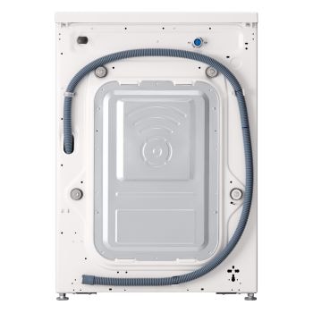 Foto del retro con tubi e bulloni di trasporto lavatrice LG F2NX10S7NWB.