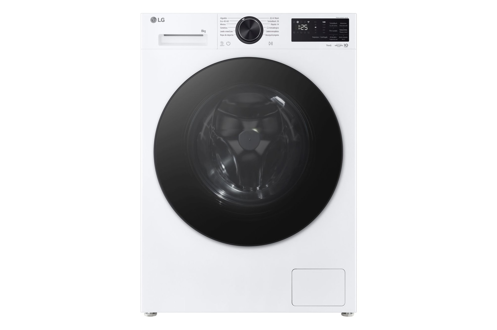 Immagine frontale della lavatrice LG F2NX50S8TLB Slim 8kg Next AI DD™ Serie X5 Classe A-30%