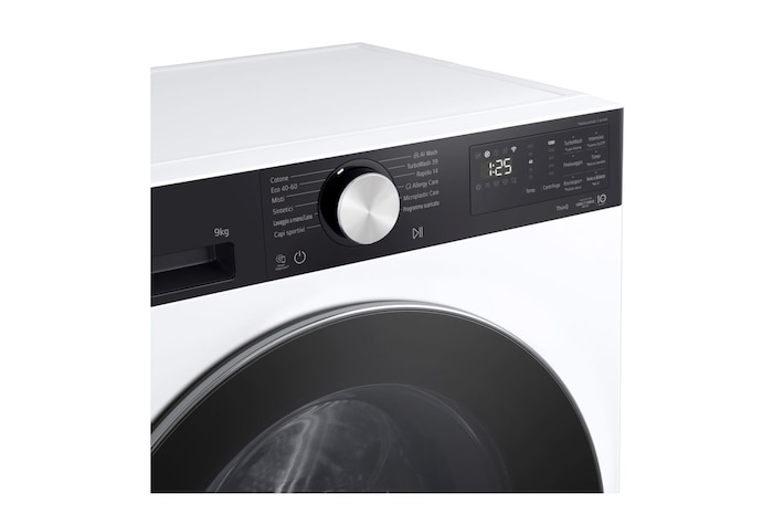 Dettagli comandi frontali lavatrice lavatrice LG F2NX50S9TKC Slim 9kg Serie X5 Classe A