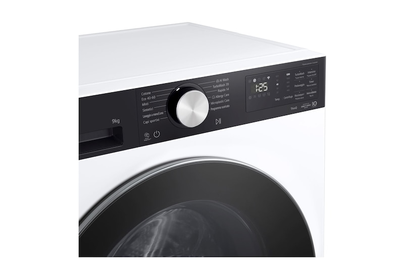 Dettagli comandi frontali lavatrice lavatrice LG F2NX50S9TKC Slim 9kg Serie X5 Classe A