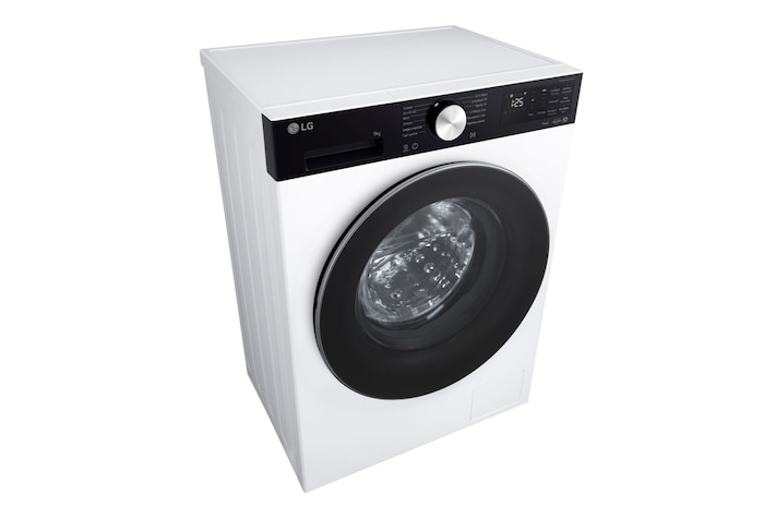 Foto con vista diagonale dall'alto della lavatrice LG F2NX50S9TKC Slim 9kg Serie X5 Classe A