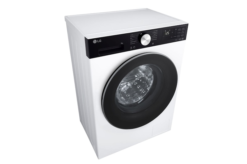 Foto con vista diagonale dall'alto della lavatrice LG F2NX50S9TKC Slim 9kg Serie X5 Classe A