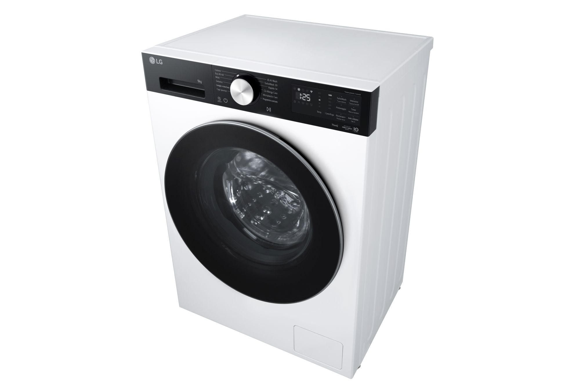 Foto angolare destra lavatrice LG F2NX50S9TKC Slim 9kg Serie X5 Classe A